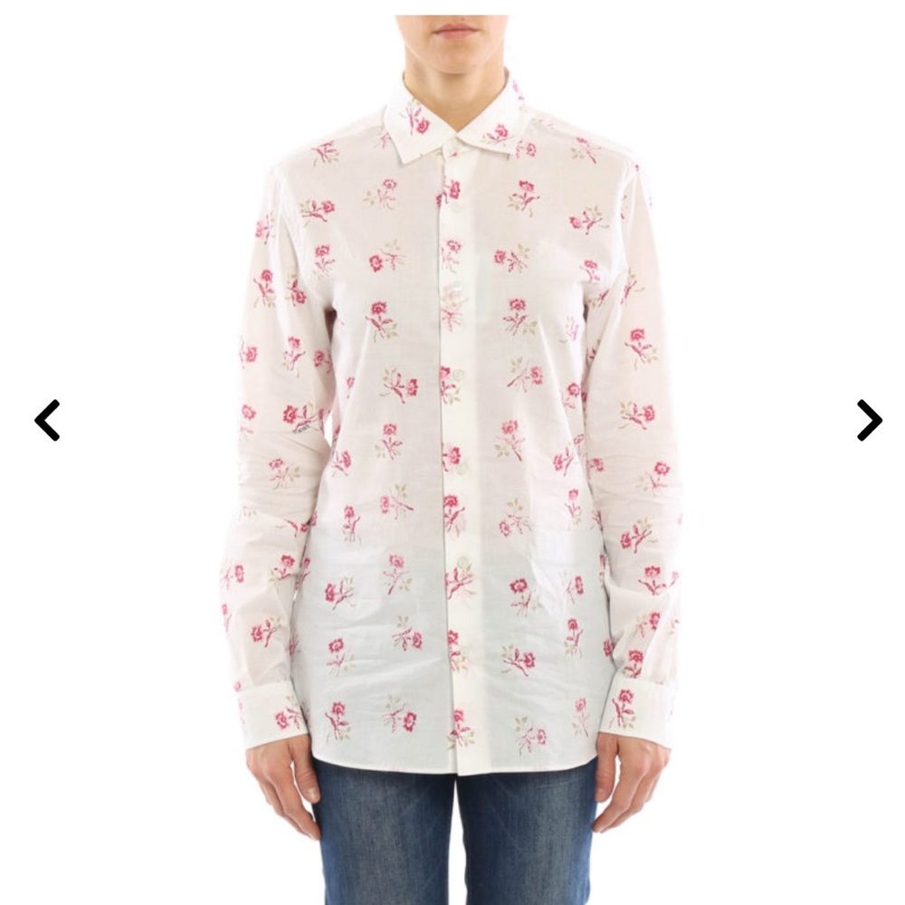 NWT Loewe Floral roses  print classic cotton shirt, si3 EU 36/ US S